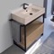 Modern  Console Vanity, Travertine Style Sink, 35